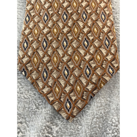 Nordstrom J.Z. Richards Men's All Silk Brown‎ Geometric Necktie Business - Picture 2 of 6
